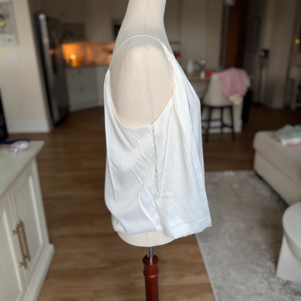 Adrienne Landau White Satin Wrap-Style Camisole - Picture 3 of 6